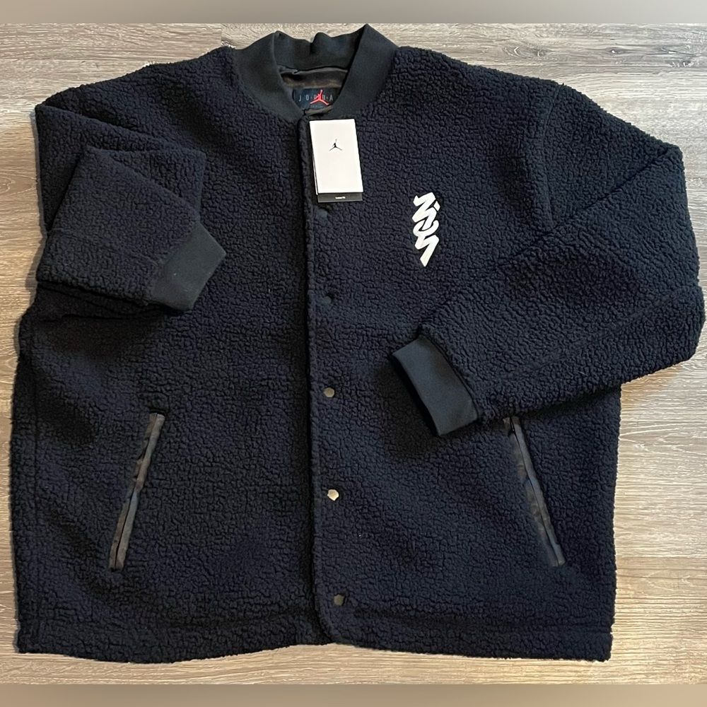 Jordan Zion Williamson Sherpa Fleece Button Up Jacket Mens Size XL DX0665-010